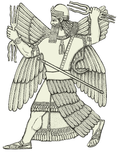 the god Ninurat has four wings