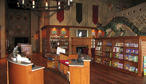 The Creation Museum medieval-themed bookstore with dragon