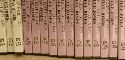 DVDs on the shelves