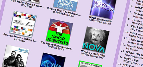 snapshot of the
iTunes podcast directory