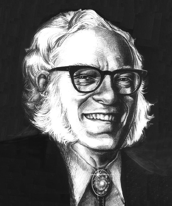 Isaac Asimov (illustration by Pat Linse)