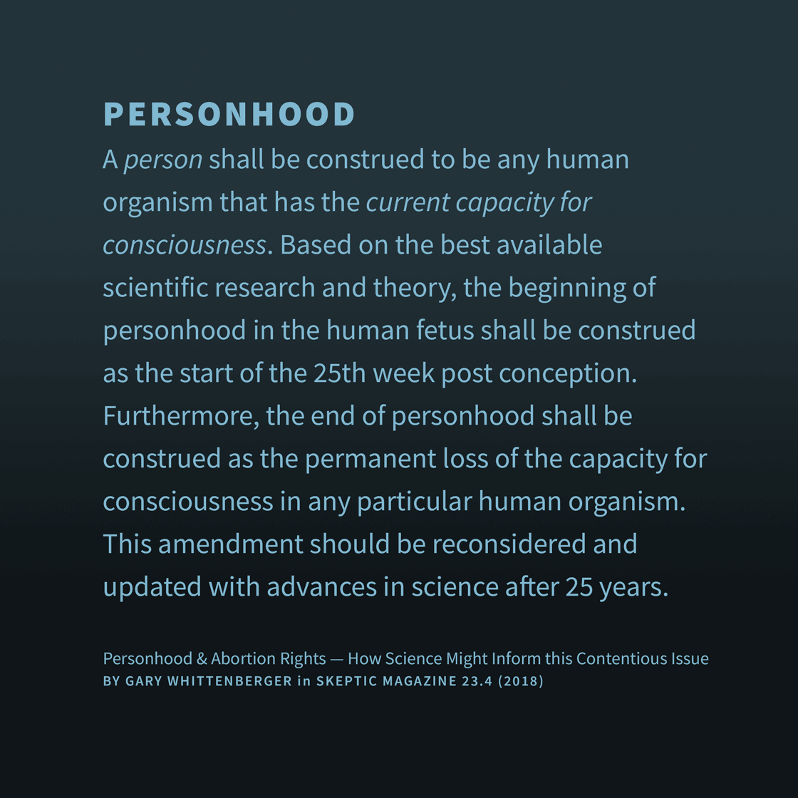 A definition of personhood, by Gary Whittenberger (2018)
