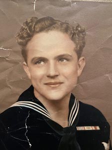 The author’s father, Richard Shermer, in 1945, serving aboard the USS Wren