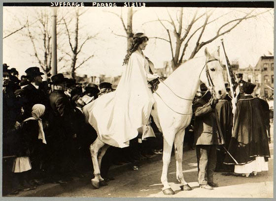 Figure 1. Inez Milholland, march on Washington D.C. On March 3, 1913 the women’s rights advocate Inez Milholland led the march on the capital along with her fellow suffragists Alice Paul and Lucy Burns.