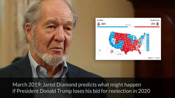 Jared Diamond predicts what might happen if Trump loses his bid for reelection in 2020