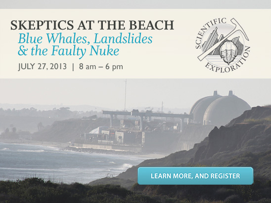 The Skeptics Society Presents: Skeptics at the Beach (Saturday, July 27, 2013 from 8 am to 6 pm) (San Onofre Nuclear Generating Station, south of San Clemente, CA, and nearby cliffs, photo by Ed Pastor)