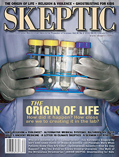Skeptic magazine, vol 16, no 2 (photo illustration
by Pat Linse. Original image by fotosearch.com)