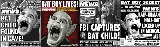 compilation of covers from Weekly World News