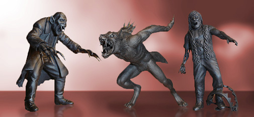 3 figures from the Undead Apocalypse board game