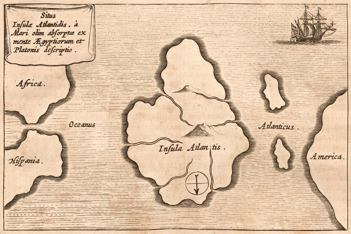 Athanasius Kircher 1664 map of Atlantis