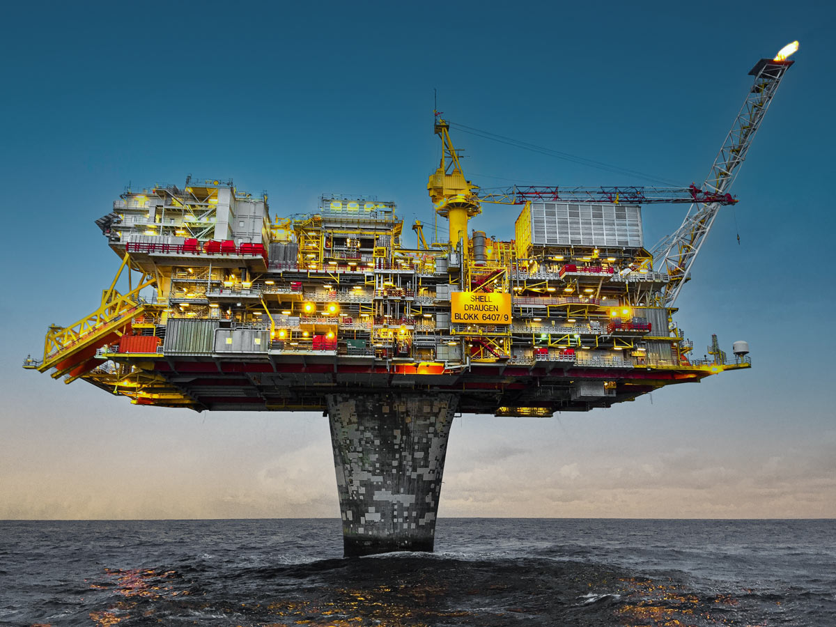 The Draugen offshore drilling rig in the Norwegian Sea